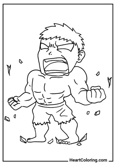 Petit Hulk - Coloriage des Avengers