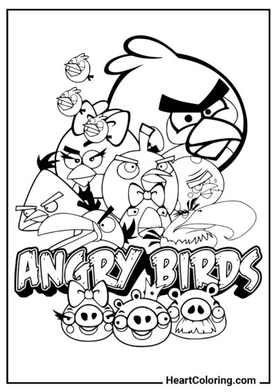 Confronto Eterno - Desenhos do Angry Birds para Colorir