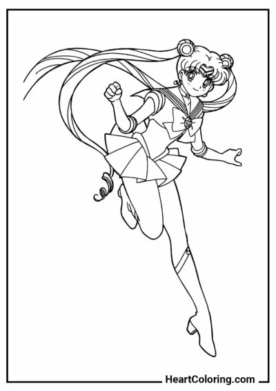 Running Usagi - Sailor Moon Coloring Pages