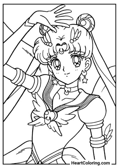 Saluti da Sailor Moon - Disegni di Sailor Moon da Colorare