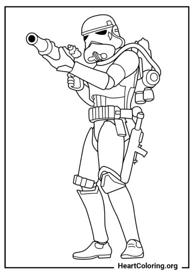 Stormtrooper avec Blaster - Coloriages Star Wars