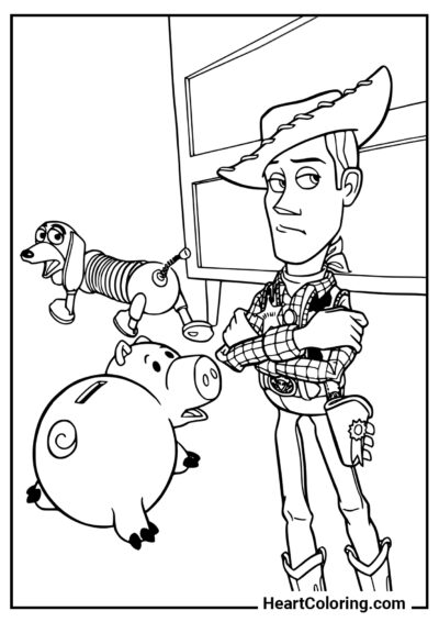 Grumpy Woody - Toy Story Coloring Pages