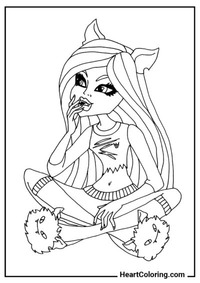 Pensive Clawdeen Wolf - Monster High Coloring Pages