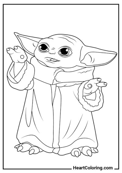 Baby Grogu - Desenhos do Star Wars para Colorir
