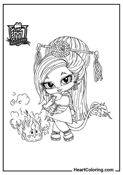 Baby Jinafire Long - Monster High Coloring Pages