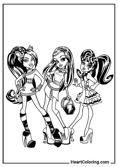 Monster High Students Printable and online coloring: Monster High Students