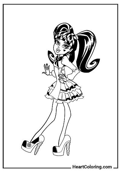 Fashionable Draculaura Fashionable Draculaura – themed printable coloring