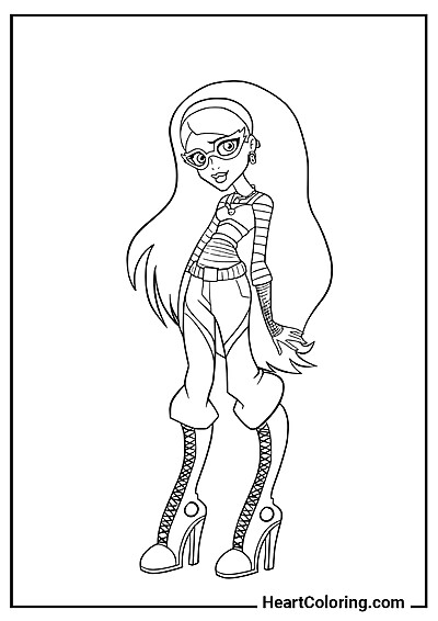 Shy Ghoulia Yelps Family coloring time: Shy Ghoulia Yelps