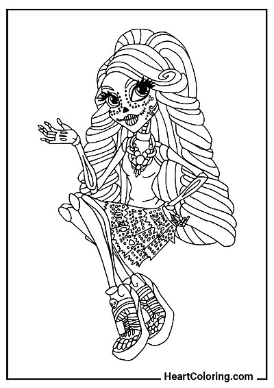 Skelita Calaveras Free download: coloring page Skelita Calaveras