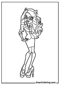 Clawdeen Wolf Wearing Glasses – ideal for printing at home