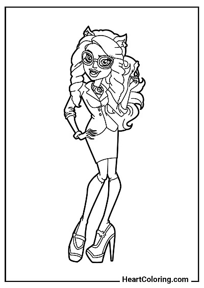 Clawdeen Wolf Wearing Glasses Clawdeen Wolf Wearing Glasses – ideal for printing at home