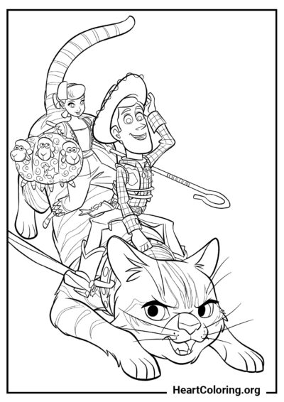 Héros sur le Chat - Coloriage Toy Story