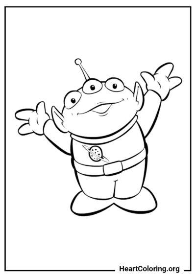 Mignon Petit Alien Vert - Coloriage Toy Story