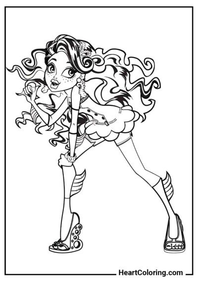 Happy Lagoona Blue - Monster High Coloring Pages