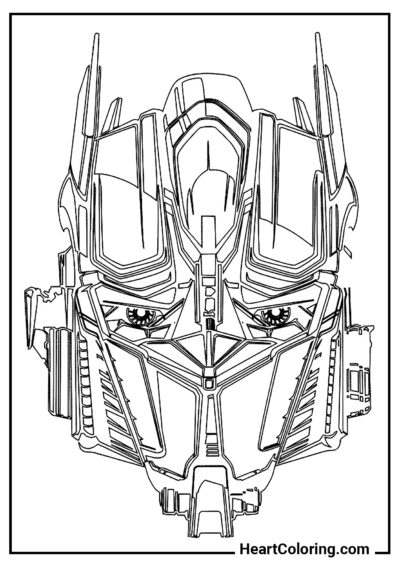 Лицо Оптимус Прайма - Раскраски Трансформеры