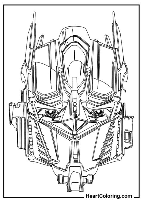 Optimus Prime face - Transformers Coloring Pages