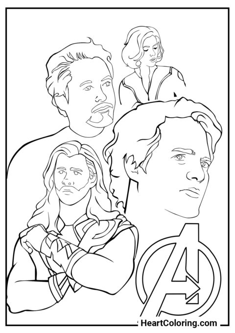 Les Avengers - Coloriage des Avengers