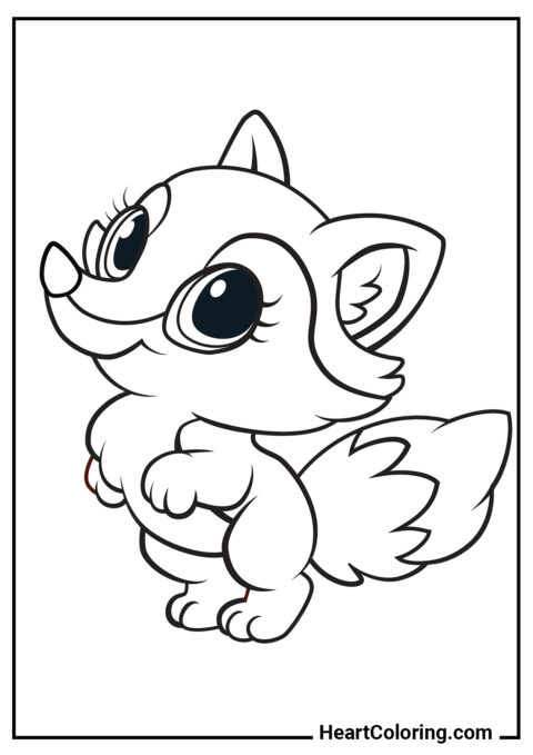 Funny little fox - Foxes Coloring Pages