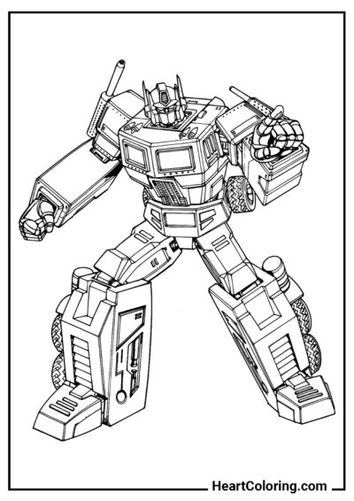 Optimus Prime agresivo - Dibujos de Transformers para Colorear