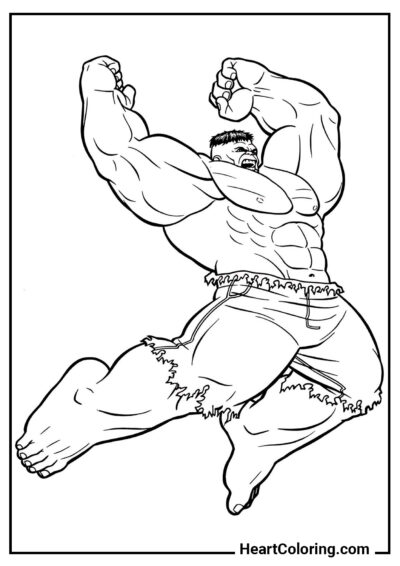 Ataque Aéreo - Dibujos de Hulk para Colorear