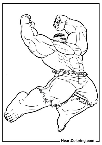 Attaque Aérienne - Coloriages Hulk