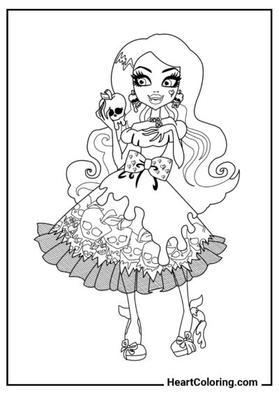 Draculaura de vestido - Desenhos de Monster High para Colorir