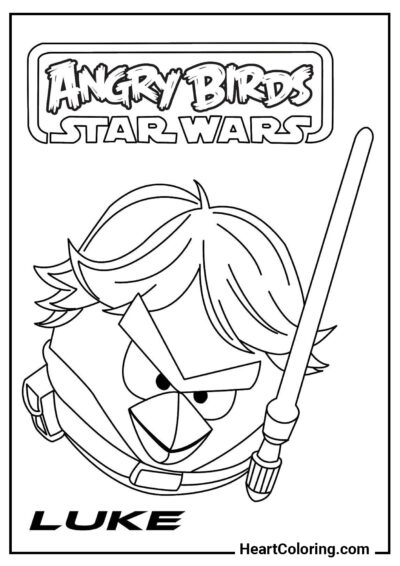 Angry Birds Luke Skywalker - Ausmalbilder von Angry Birds