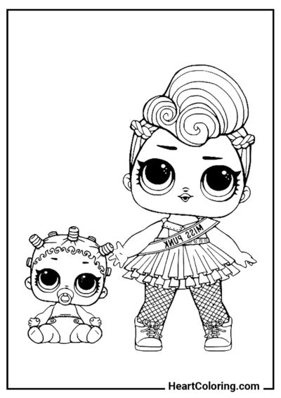 Merbaby y Lil Roller - Dibujos de L.O.L. Surprise para Colorear