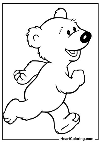 Urso correndo - Desenhos de Ursos para Colorir