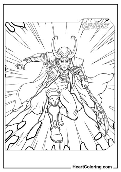 Loki - Dibujos de Vengadores para Colorear