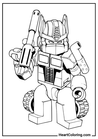 Optimus Prime LEGO - Transformers Coloring Pages