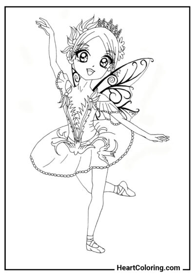 Ballerine fée - Coloriages de Ballerines