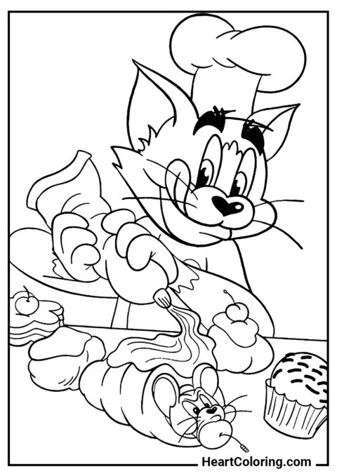 Jerry dans la Pâte - Coloriages de Tom et Jerry