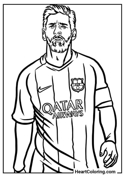 Lionel Messi - Desenhos de Futebol para Colorir