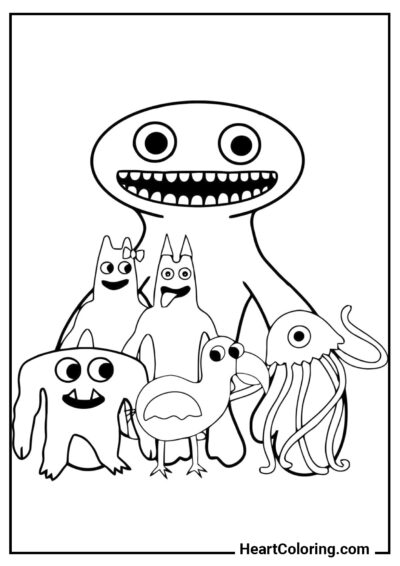 Monsters - Garten of Banban Coloring Pages