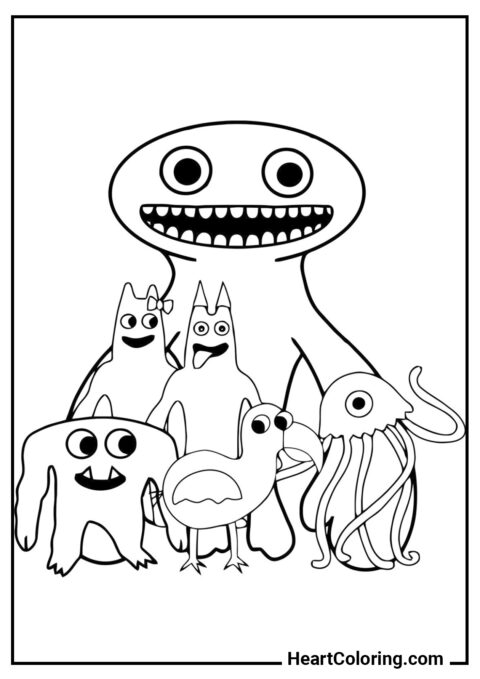 Monsters - Garten of Banban Coloring Pages