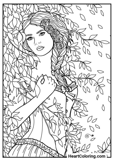 Queen-Autumn - Autumn Coloring Pages