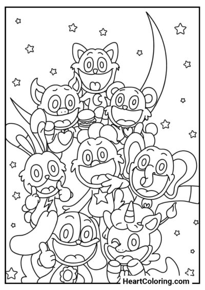 Smiling Critters - Smiling Critters Coloring Pages