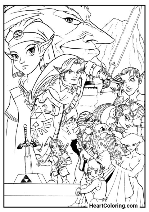 A Lenda de Zelda - Desenhos de Zelda para Colorir