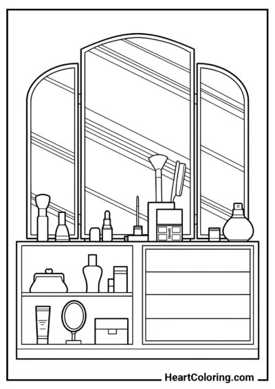 Vanity Table - Makeup Coloring Pages