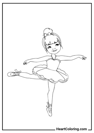 Pequena dançarina - Desenhos de Bailarina para Colorir