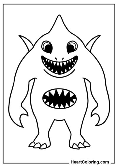 Sharky Clee - Garten of Banban Coloring Pages