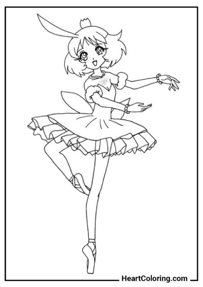 Bailarina anime - Desenhos de Bailarina para Colorir