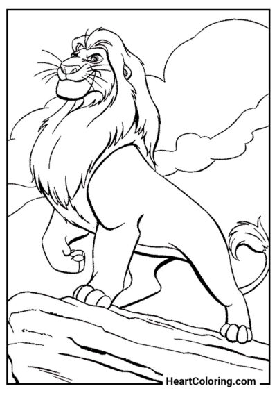 Rey Mufasa - Dibujos de  El rey león para Colorear