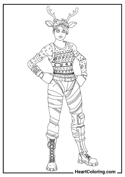 Red-Nosed Raider - Fortnite Coloring Pages