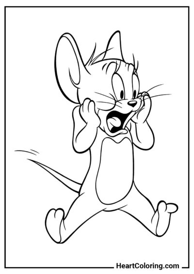 Jerry Effrayé - Coloriages de Tom et Jerry