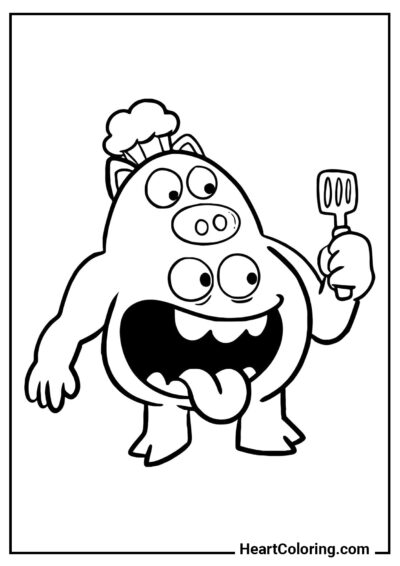 Chef Pigster - Garten of Banban Coloring Pages