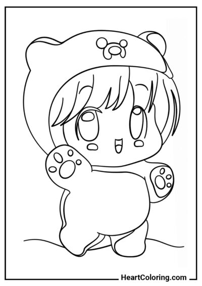 Cute chibi girl - Kawaii Coloring Pages