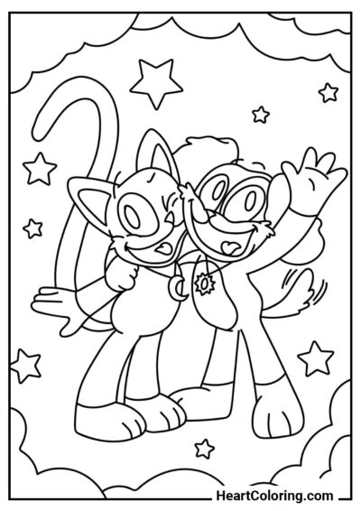 Happy Friends - Smiling Critters Coloring Pages