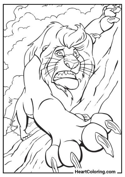 La Caída de Mufasa - Dibujos de  El rey león para Colorear